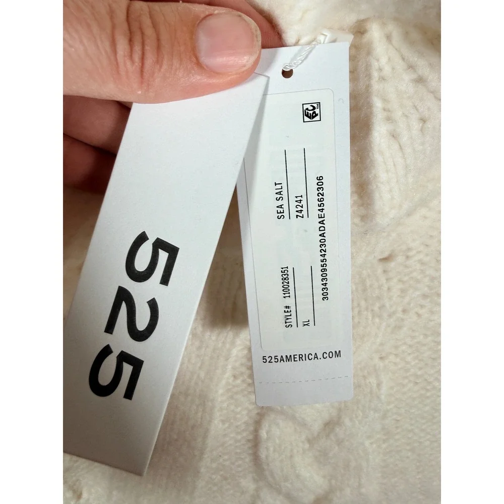 525‎ America Women Sea Salt White Kendall Funnel Neck Cable Tank